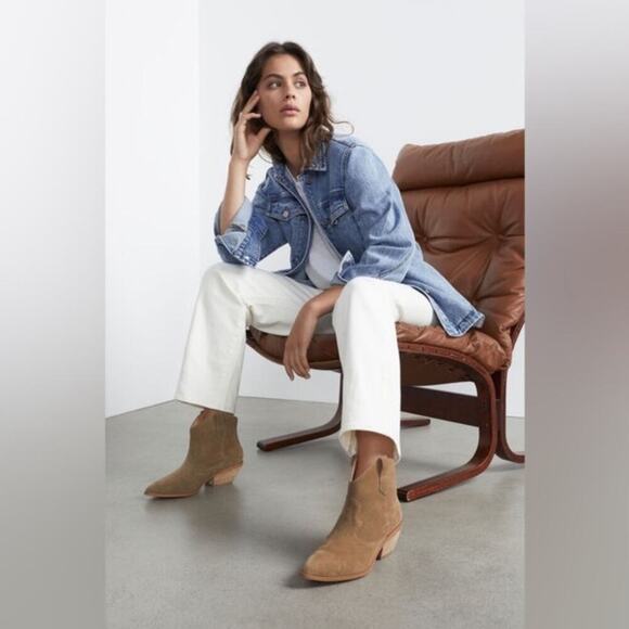 French Connection Carrie Western Faux Suede Bootie Size 6.5 - Picture 8 of 9